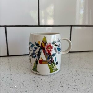 Anthropologie Floral Monogram Mug - Multicolor